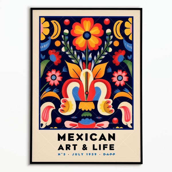 Affiche Art Mexicain | Art Mexican Art and Life Poster 1939 | affiche décoration | Affiche Art