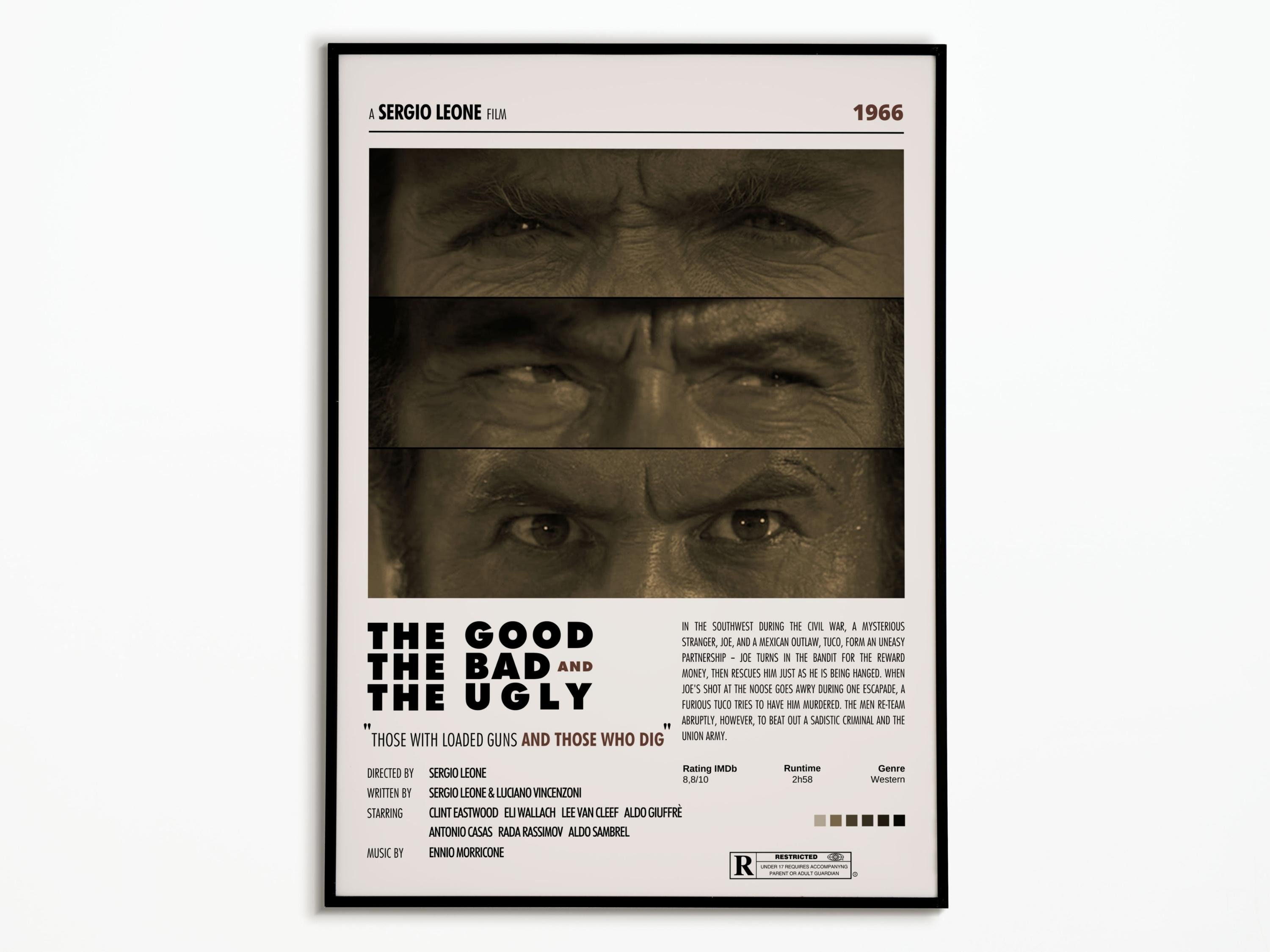 Affiche Film Vintage Le Bon, La Brute et Truand | Affiche Western Sergio Leone Idée Cadeau Décoratio
