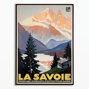Affiche Vintage Savoie  | Affiche Sport d'hiver Montage | Travel Poster Savoie | Affiche Décoration