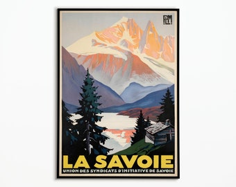 Vintage Savoie | poster Winter Sport Poster Mount | Travel Poster Savoie | Decoration Poster