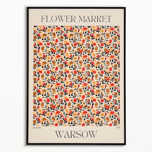 Flower market poster, Floral poster, Wall decoration, Gift idea, Poster to personalize