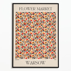 Flower market poster, Floral poster, Wall decoration, Gift idea, Poster to personalize