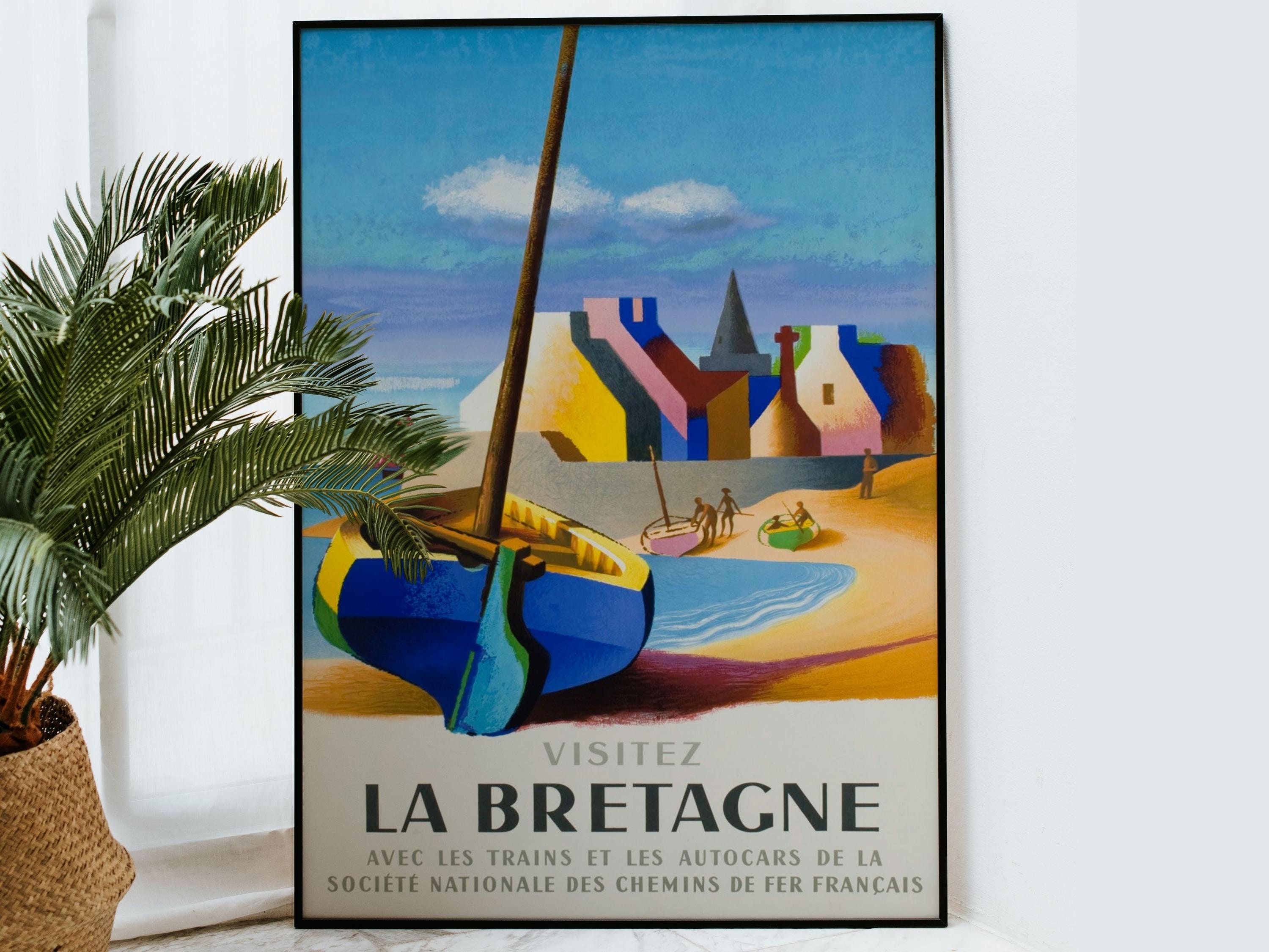 Vintage Travel Poster Brittany Travel Poster Brittany Home