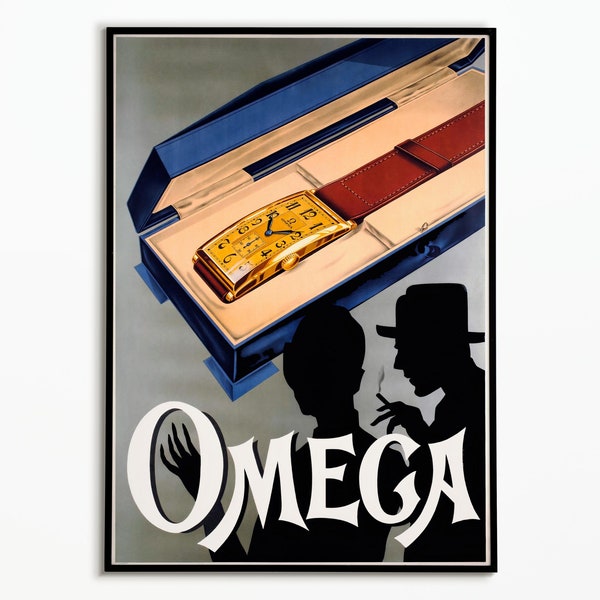 Affiche vintage Montre Omega  - Vintage Poster Omega Watch