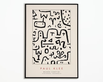 Vintage Paul Klee Poster | Ausstellungsplakat Paul Klee 1955 | Posterdekoration | Plakatkunst