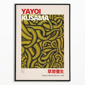 Poster vintage di Yayoi Kusama | Poster Yayoi Kusama | Poster decorativo | Arte del manifesto