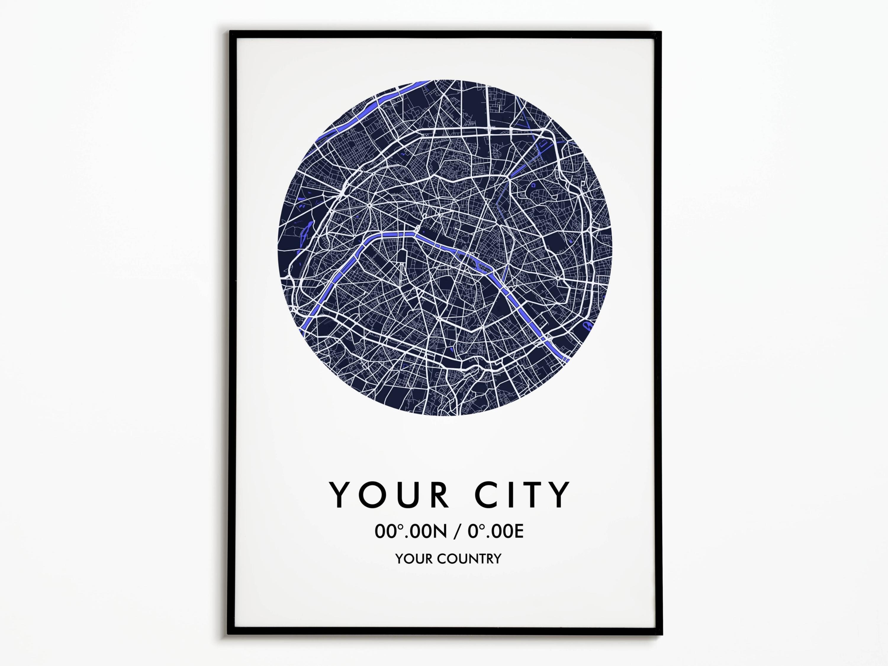 Affiche Ville Capitale à Personnaliser | Personnalisez Votre City Map Custom Idée Cadeau Décoration 