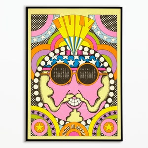 Cartel del calendario de 1970 | Póster estilo años 70 | Cartel de decoración | Arte del cartel