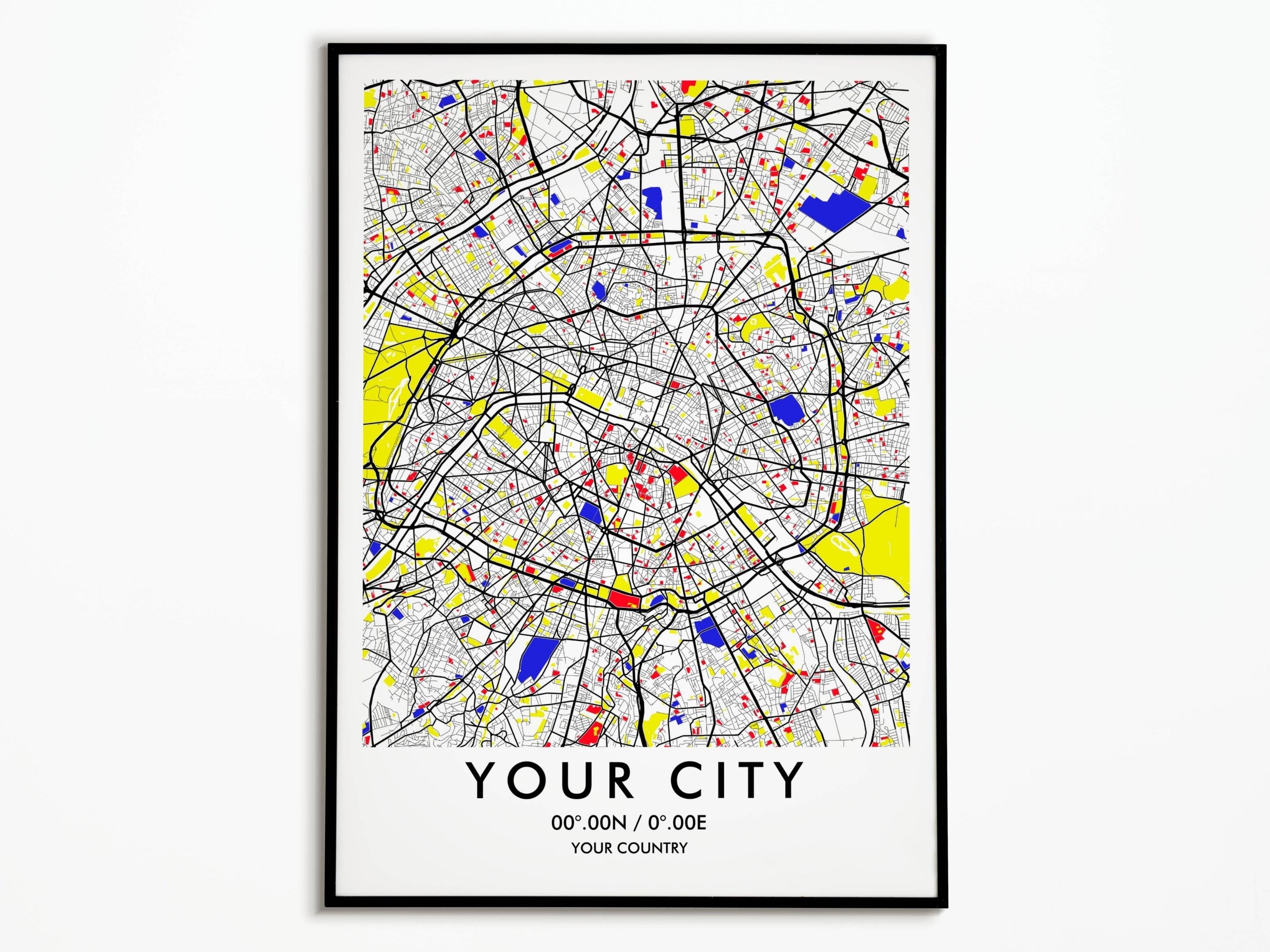 Affiche Plan de Paris, Personnalisez Votre City Map, Custom Map