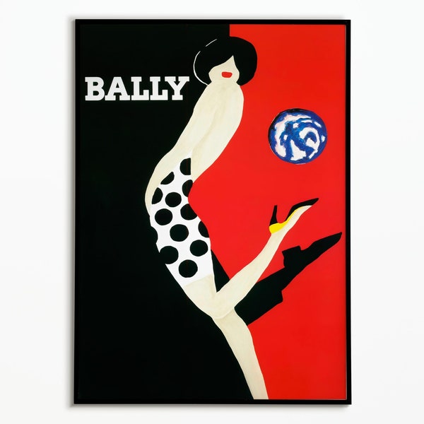 Affiche Vintage Mode | Bally Shoes Poster | Affiche décoration | Décoration murale | Idée cadeau