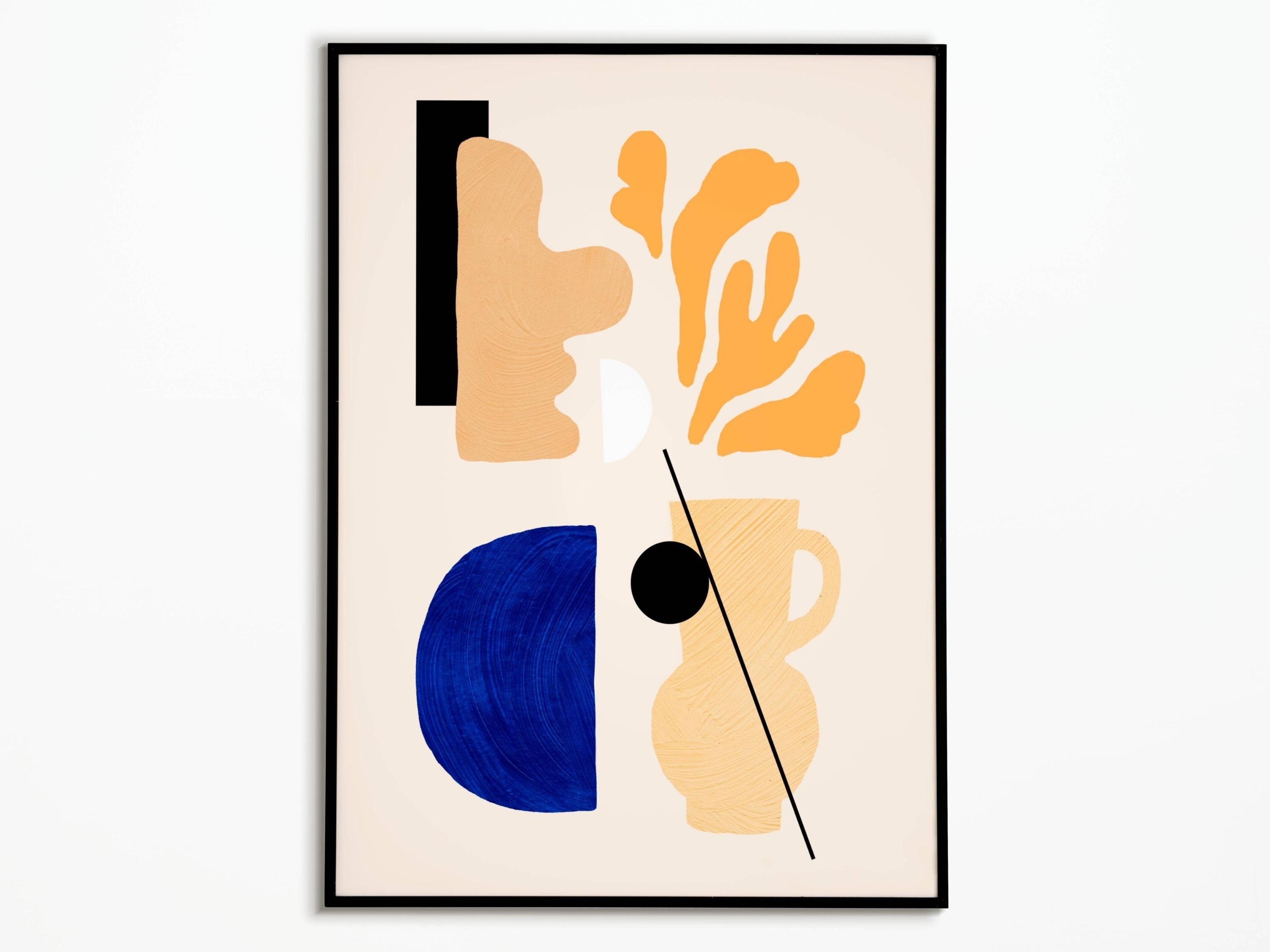 Affiche Originale Style Art Matisse Papiers Découpés