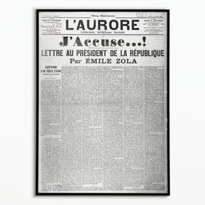 Vintage Poster Journal Emile Zola J&#39;accuse | Vintage newspaper poster Emile Zola
