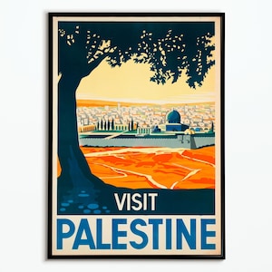 Affiche Vintage Voyage Palestine - Travel Poster Palestine - Affiche Tourisme - Décoration intérieur - Impression Affiche