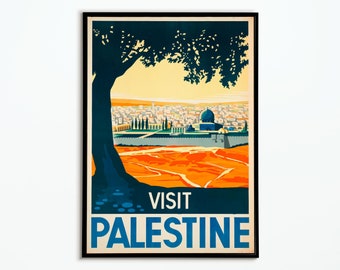 Vintage Poster Travel Palestine - Travel Poster Palestine - Poster Tourism - Interior Design - Print Poster