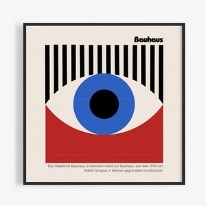 Poster Bauhaus, Arte murale Bauhaus minimalista, Poster Bauhaus moderno, Poster retrò di metà secolo