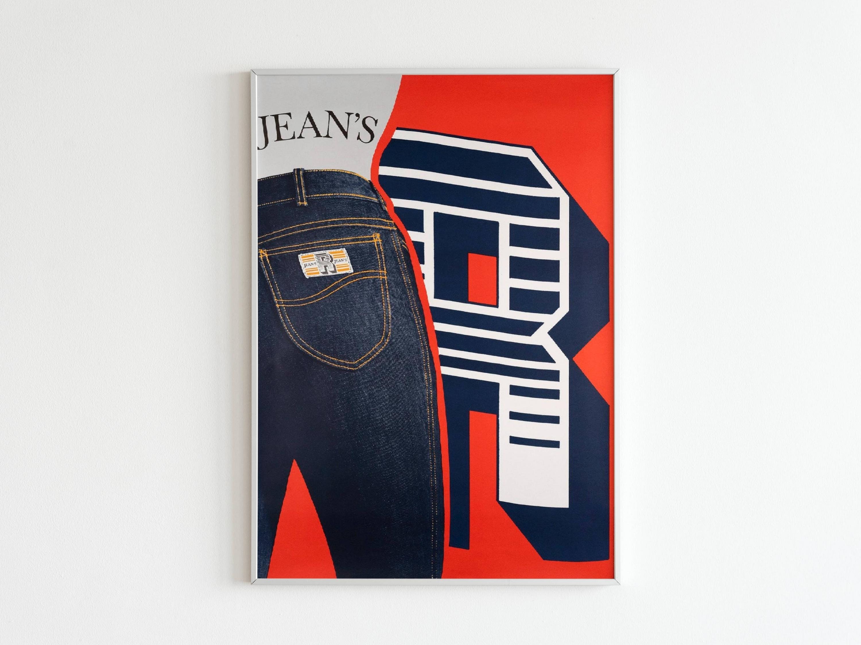 Affiche Vintage Jeans R - 1980