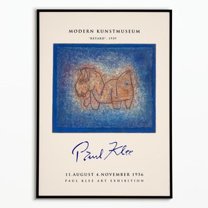 Póster Paul Klee 1956| Cartel de la exposición Paul Klee | Decoración de carteles | Cartel de arte