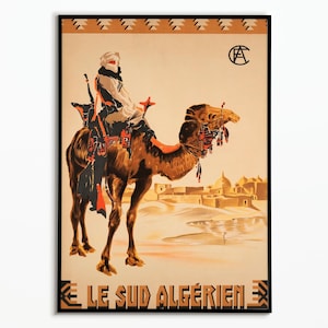 Affiche vintage Voyage Algérie  - Algeria Vintage Travel Poster