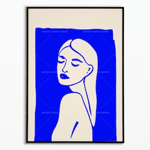 Blaues Frauengesicht Original Poster | Plakatdekoration | Kunstposter | Wanddekoration