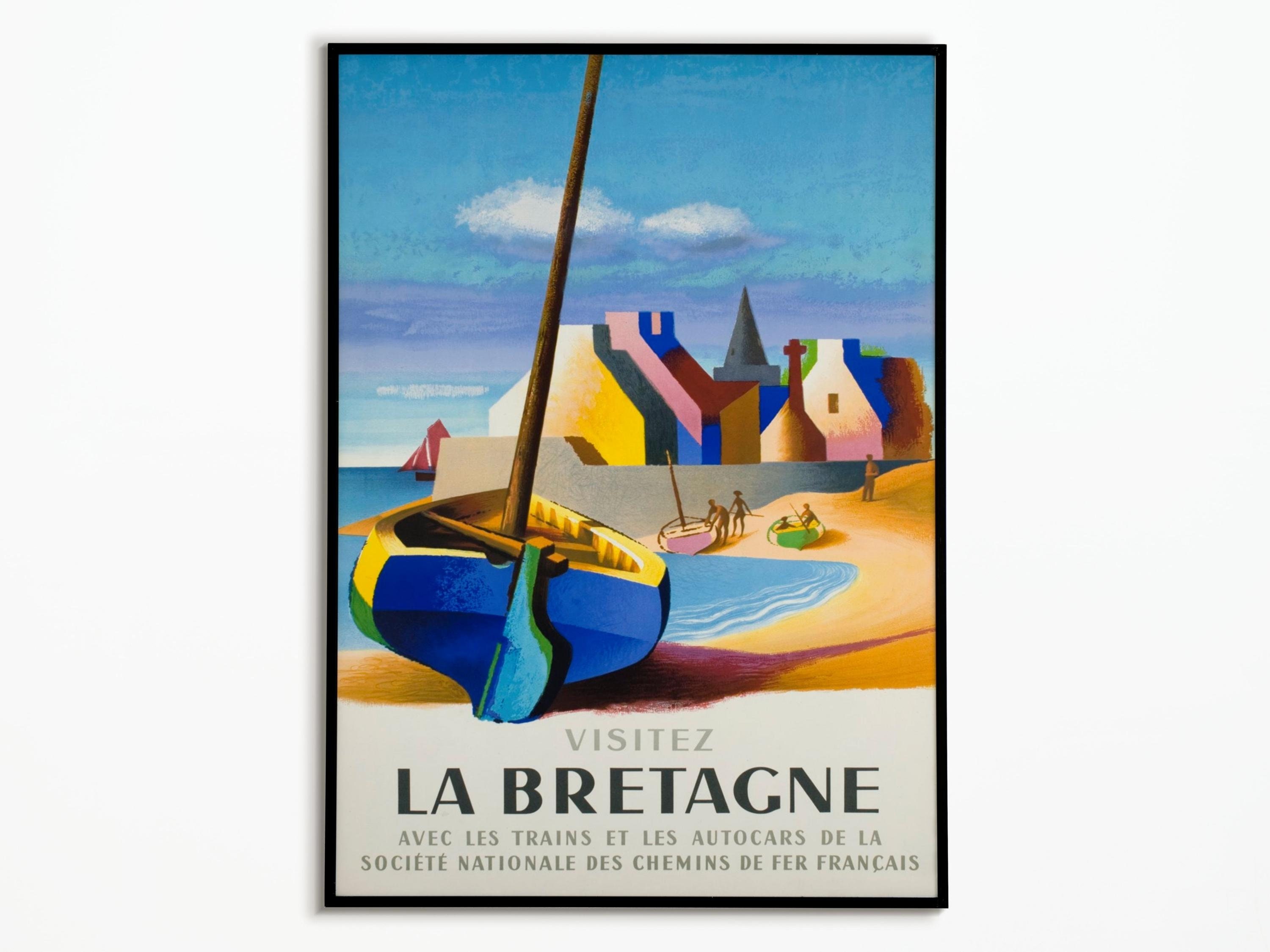 Affiche Vintage Voyage Bretagne - Travel Poster Brittany Décoration Intérieur Impression Affiche