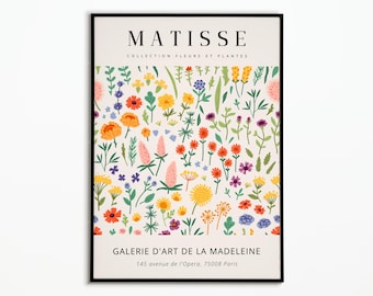 Póster Matisse | Póster de la flor de Matisse | Mercado de flores Matisse | cartel de decoración | Póster de arte | mural