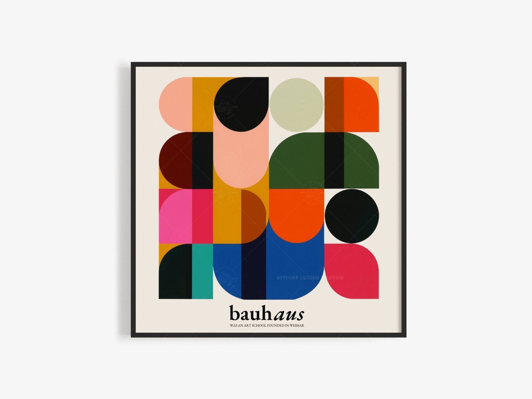 Modern Bauhaus Poster - Colorful Geometric Art, Bauhaus Poster ...