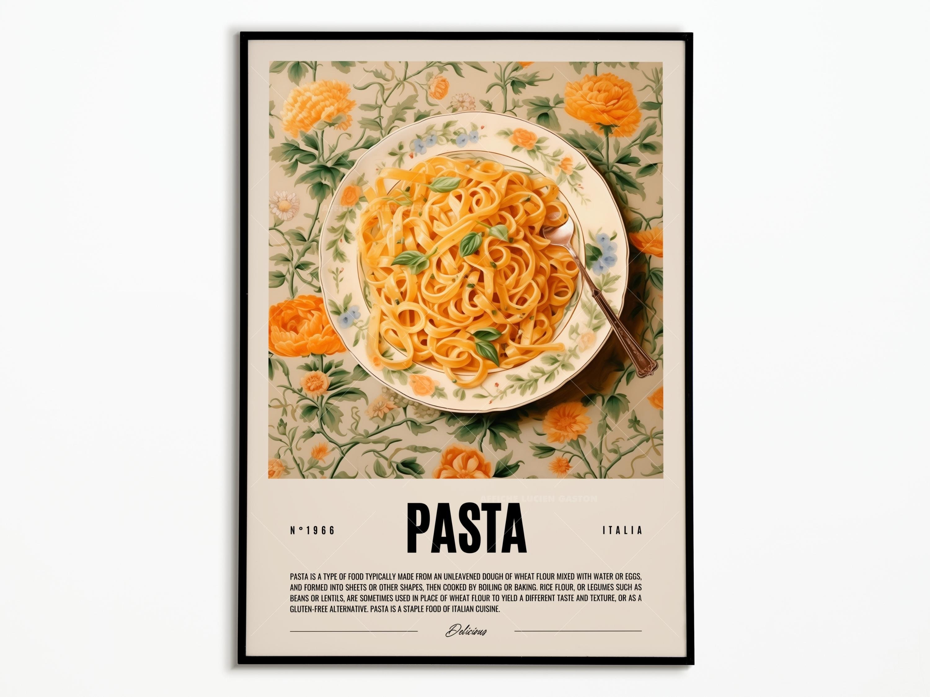 Targa in metallo con scritta Pasta Night Foodie, da parete
