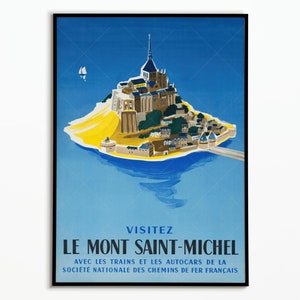 Vintage poster Mont-Saint-Michel | Mont-Saint-Michel vintage poster | Poster Decoration | Travel poster