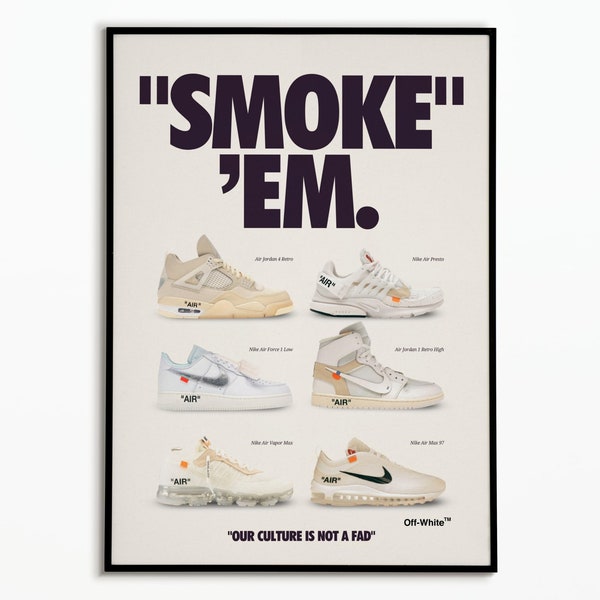 Affiche Vintage Sneakers | Poster Sneakers collection | Affiche décoration | Affiche Art