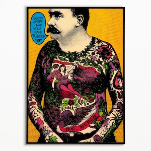 Vintage Tattoo Poster, 70er Jahre Poster, 70er Tattoo Poster, Dekoratives Poster, Kunstposter