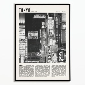 Poster Tokyo | Vintage Travel Japan Poster | Black and white poster | Gift idea | Home decoration