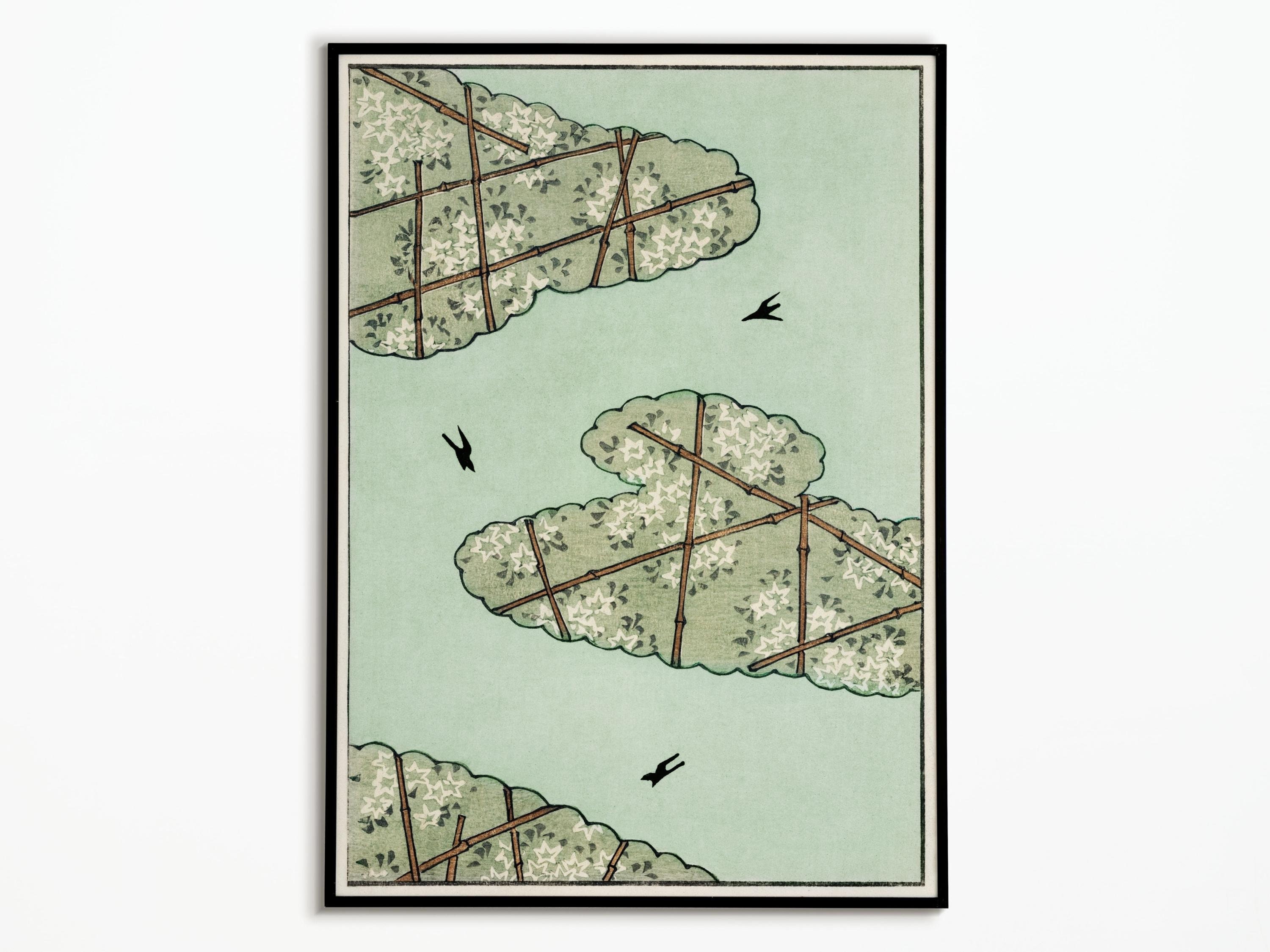 Affiche Estampe Japonaise Bijutsu Sekai | Affiche Robe Watanabe Seitei Idée Cadeau Décoration