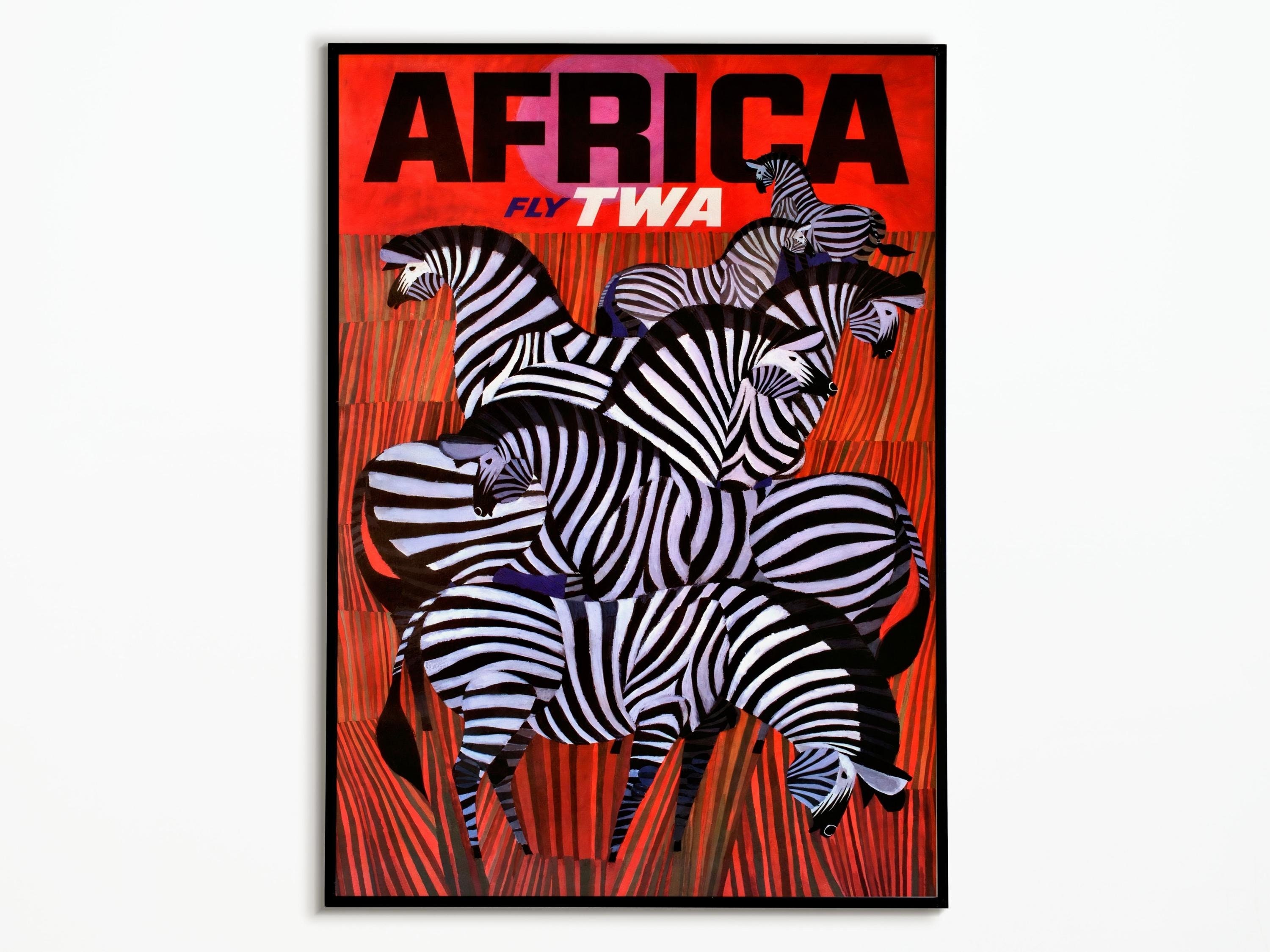 Affiche Vintage Voyage Afrique - Travel Poster Air France Africa