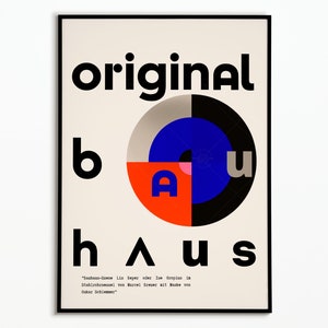 Poster originale Bauhaus - Tipografia Bauhaus - Poster Bauhaus - Poster artistico - Colori nero blu e rosso #BAU210