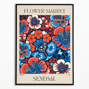 Flower market poster, Floral poster, Wall decoration, Gift idea, Poster to personalize