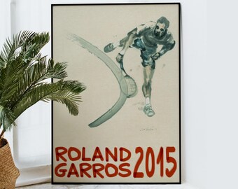 Tennis Poster | Roland Garros 2015 Poster | Roland Garros 2015