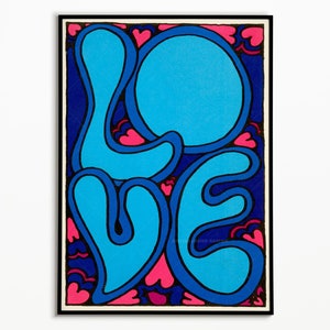 Póster Amor años 70 | Cartel de amor años 70 | Cartel de decoración | Arte del cartel