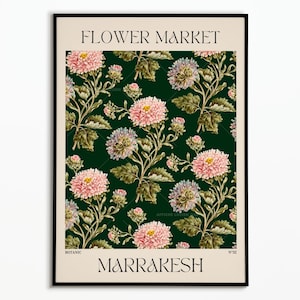 Poster Flower Market Marrakech | Poster Flower Market Marrakesh | Floral Print | Wall decoration | Gift Idea | Personalized gift