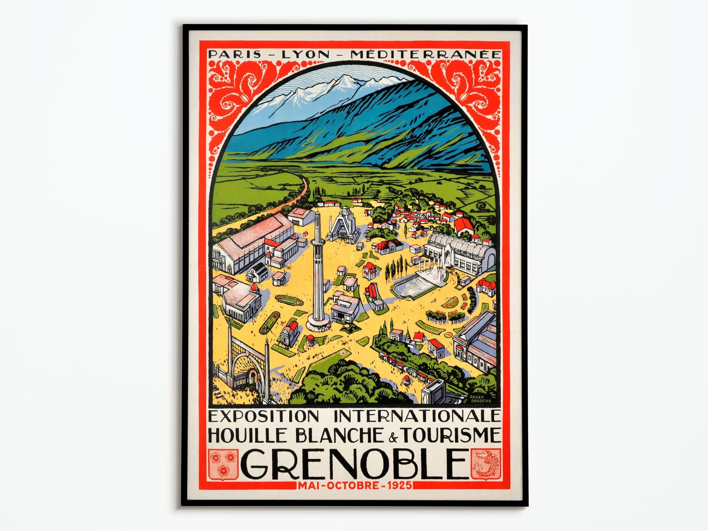Affiche Vintage Grenoble France 1925- Travel Poster - Affiche Tourisme Décoration Intérieur Impressi