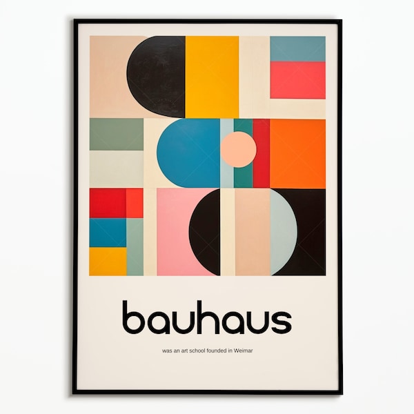 Affiche Bauhaus Color | Impression Moderne Abstraite, Art Géométrique pour Maison | Poster Bauhaus | Collection Bauhaus | Affiche Art