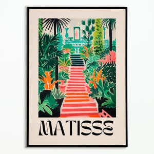 Affiche Henri Matisse Jardin Tropical | Poster Matisse Green Pink Art Print | Affiche Art | Exhibition poster