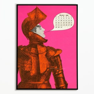 Cartel del calendario de los años 70 | Póster estilo años 70 | Cartel de decoración | Arte del cartel
