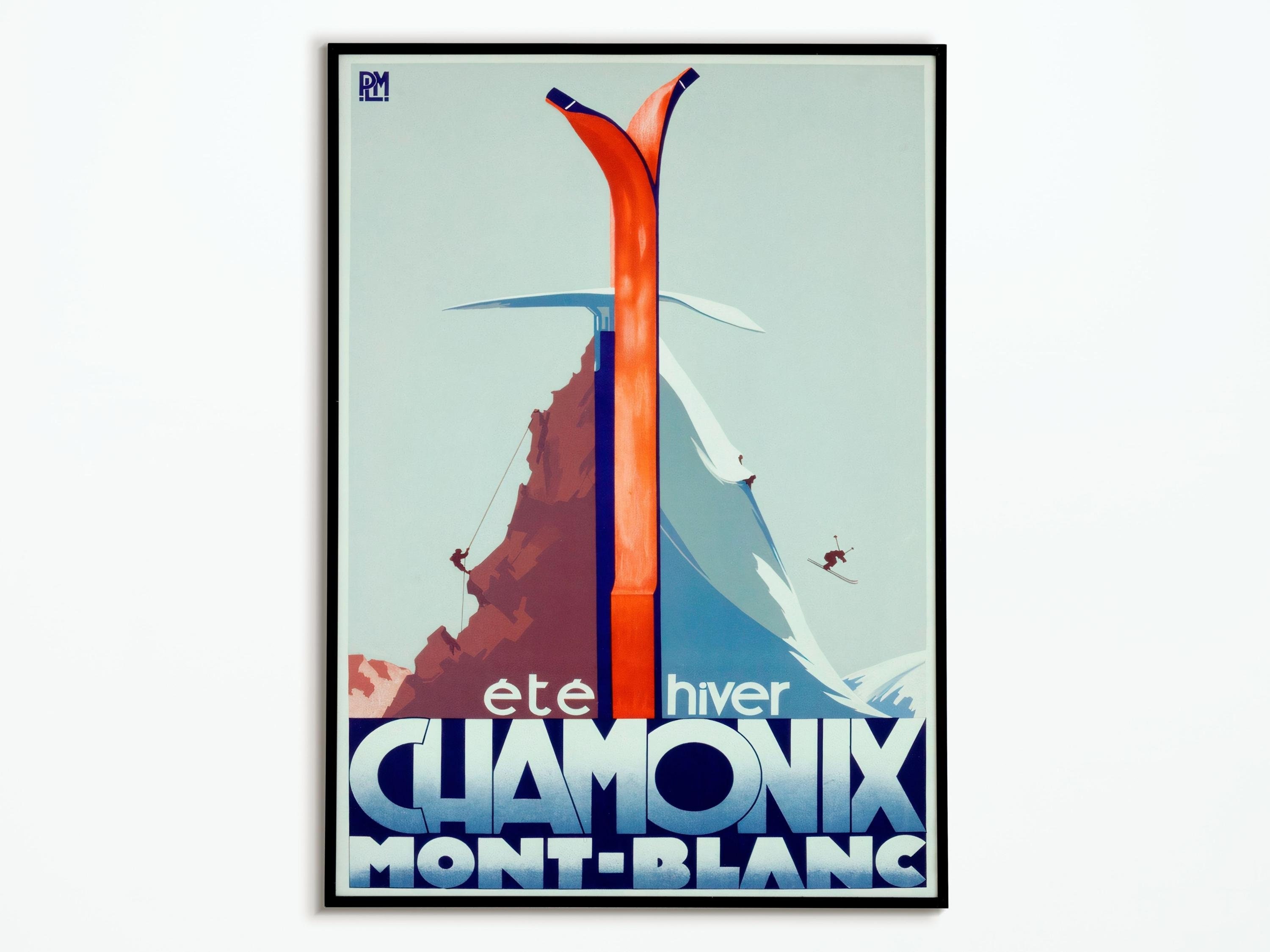 Affiche Vintage Voyage Chamonix France - Travel Poster 1933 Affiche Mont Blanc Décoration Intérieur 
