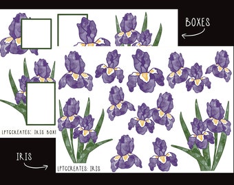 Planner Stickers: Iris + Boxes