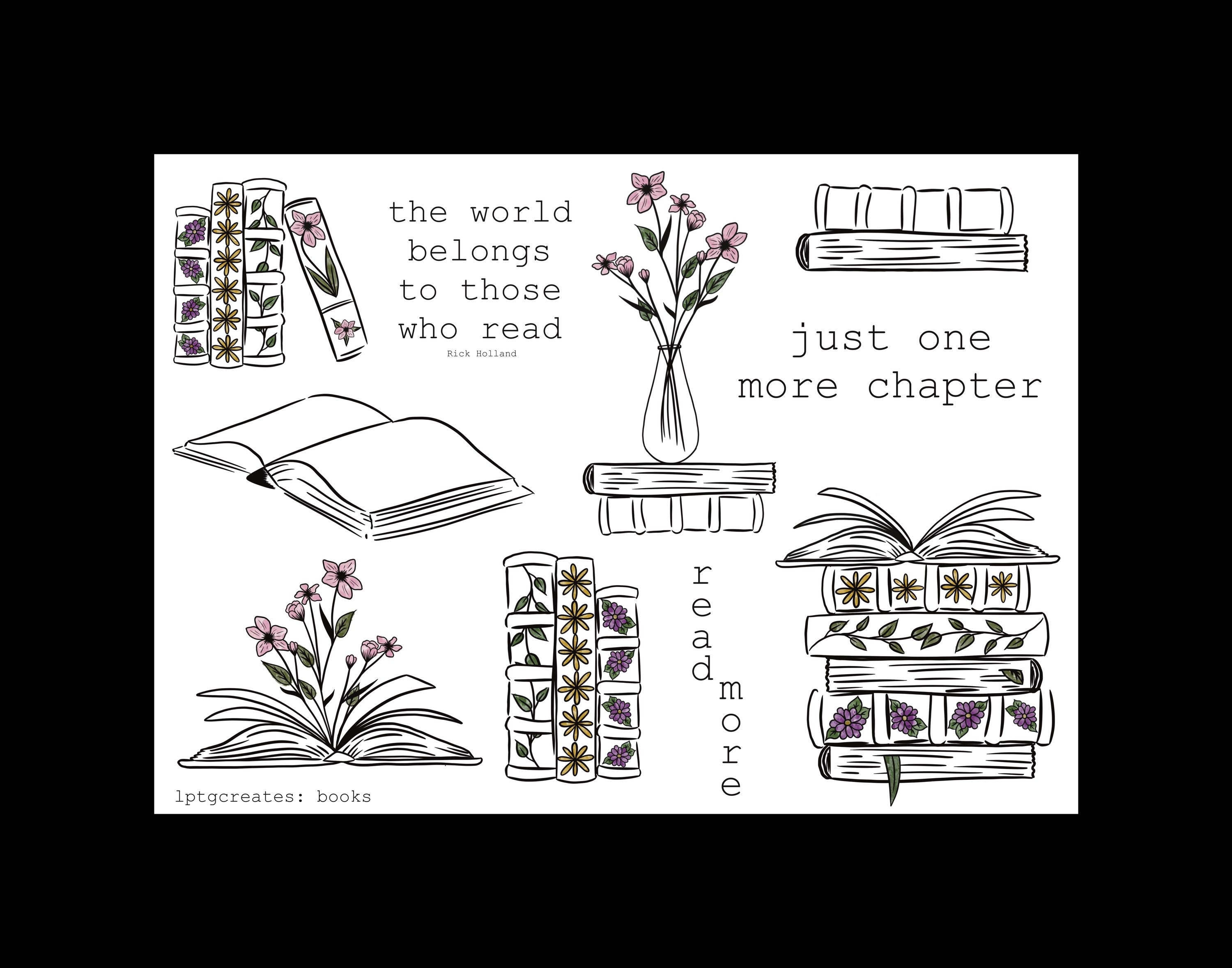 printable planner stickers books etsy