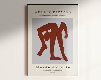 Picasso Acrobat Exhibition Poster, Modernist Print, Gift For Homeowner, High Quality File, Cubism Art Painting, Boho Style Print.