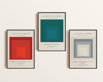 Josef Albers Bauhaus Print Set, Minimalist Wall Art (Digital Download)