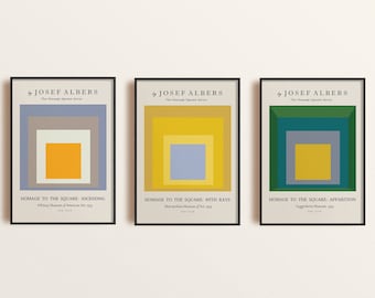 Josef Albers Prints, Minimalist Bauhaus Art Set (Digital Download)