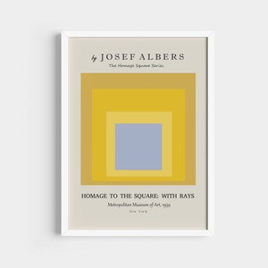 Bauhaus Wall Art, Josef Albers Homeage Square, Art Exhibition Poster, Mid Century Poster.