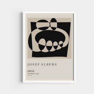 Josef Albers Poster, Abstract Painting, Wall Boho Print, Museum Exhibition Poster.